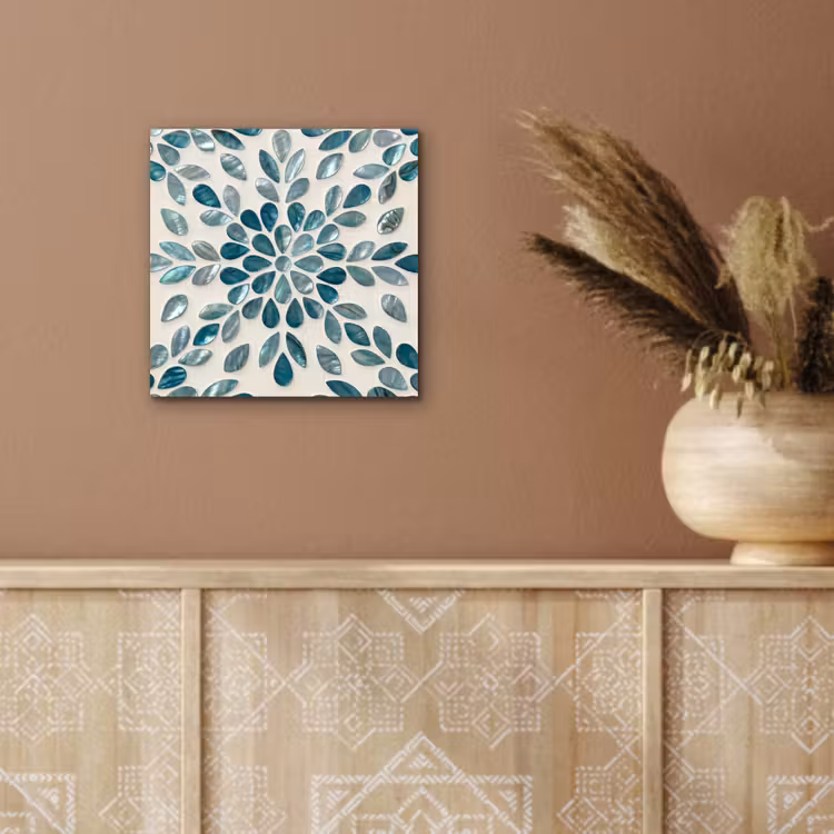 Aluminium schilderij - Patroon - Bladeren - Abstract - Modern - Turquoise — 5