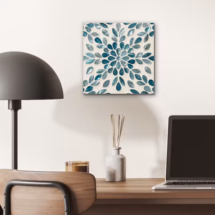 Aluminium schilderij - Patroon - Bladeren - Abstract - Modern - Turquoise — 6