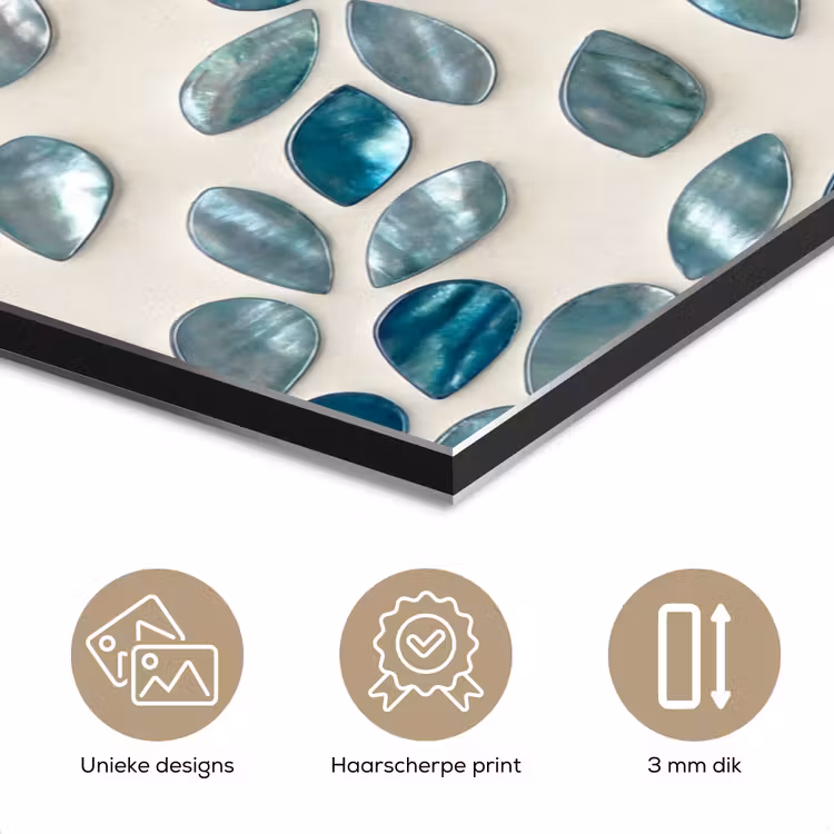 Aluminium schilderij - Patroon - Bladeren - Abstract - Modern - Turquoise — 7
