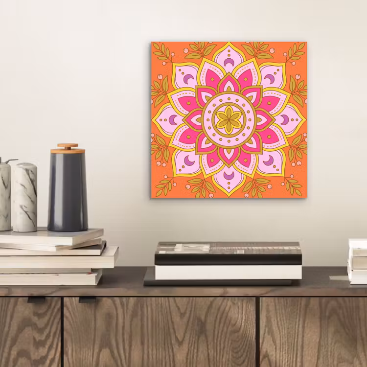 Aluminium schilderij - Patroon - Bloemmotief - Decoratie - Abstract - Roze — 2