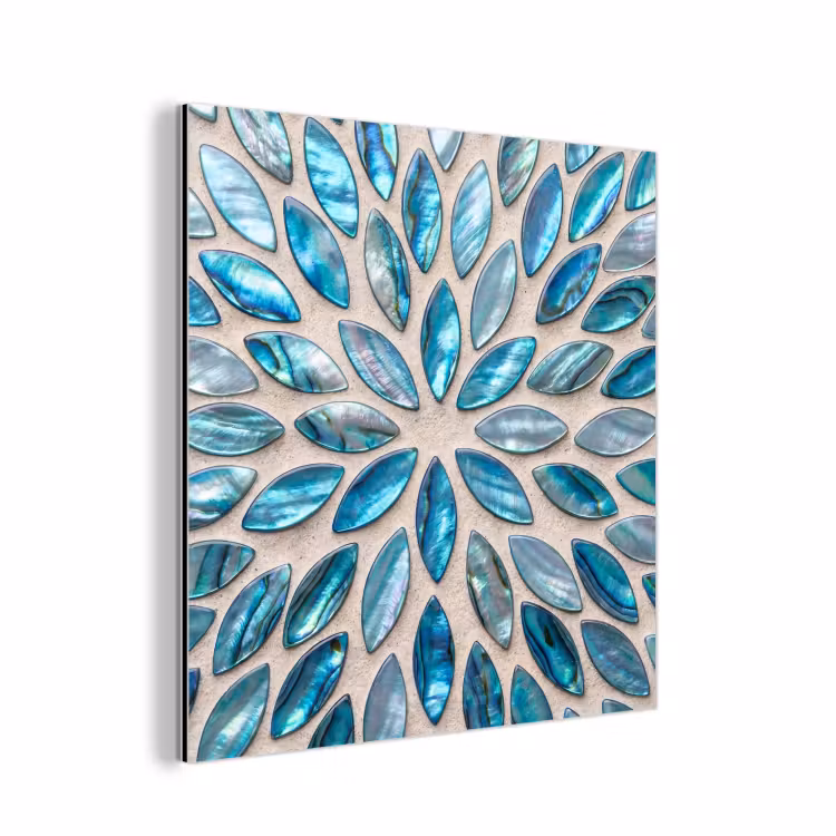 Aluminium schilderij - Patroon - Glans - Abstract - Blauw - Decoratie — 1