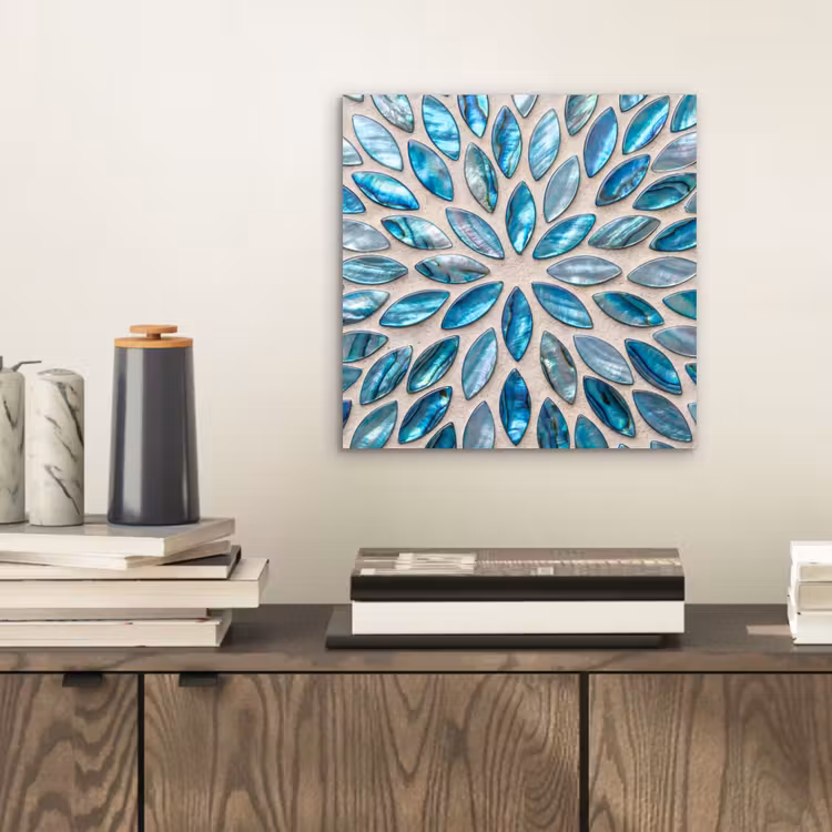 Aluminium schilderij - Patroon - Glans - Abstract - Blauw - Decoratie — 2