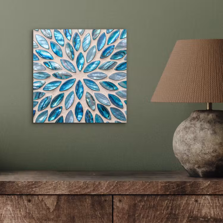 Aluminium schilderij - Patroon - Glans - Abstract - Blauw - Decoratie — 3