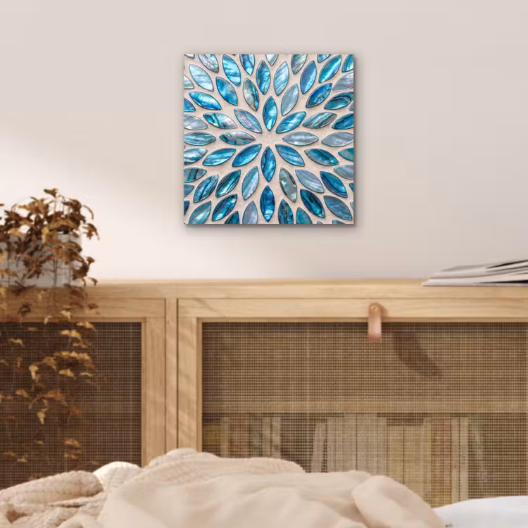 Aluminium schilderij - Patroon - Glans - Abstract - Blauw - Decoratie — 4