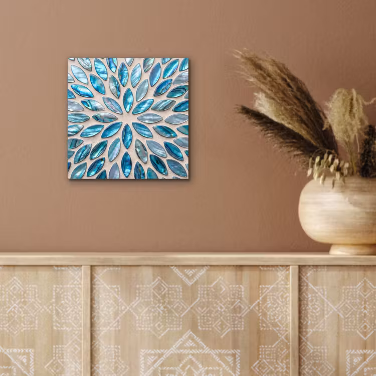 Aluminium schilderij - Patroon - Glans - Abstract - Blauw - Decoratie — 5