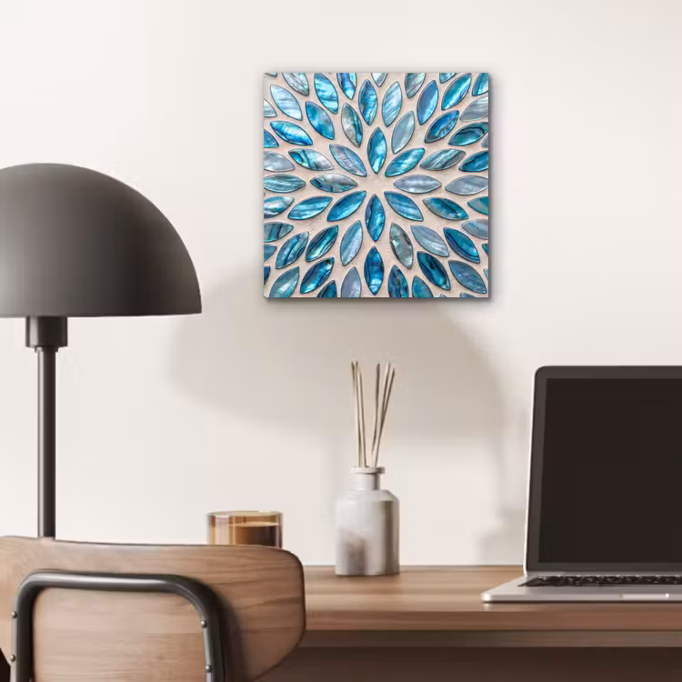 Aluminium schilderij - Patroon - Glans - Abstract - Blauw - Decoratie — 6