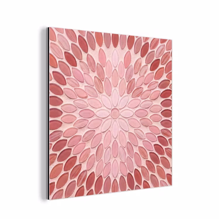 Aluminium schilderij - Patroon - Mozaïek - Ovaal - Abstract - Roze — 1