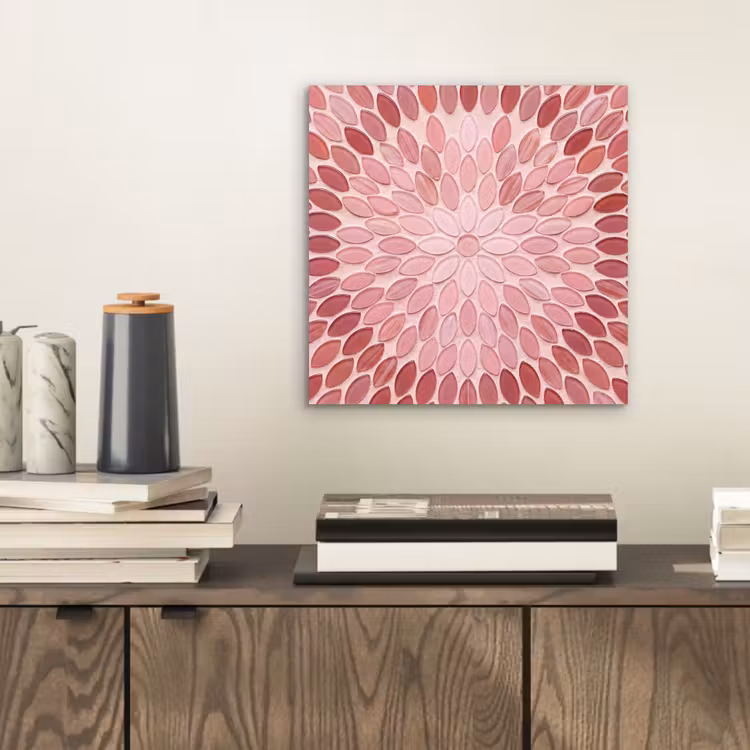 Aluminium schilderij - Patroon - Mozaïek - Ovaal - Abstract - Roze — 2