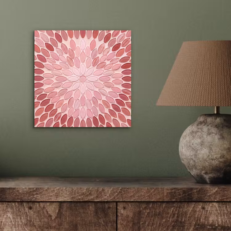 Aluminium schilderij - Patroon - Mozaïek - Ovaal - Abstract - Roze — 3