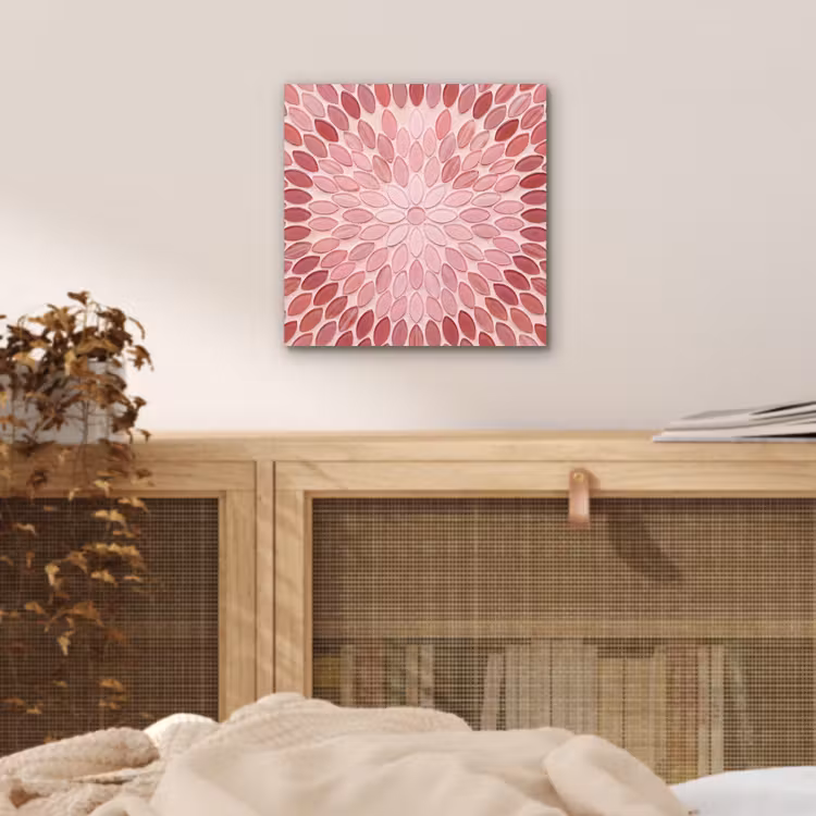 Aluminium schilderij - Patroon - Mozaïek - Ovaal - Abstract - Roze — 4