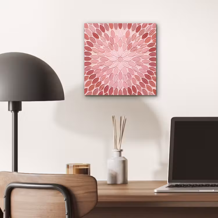Aluminium schilderij - Patroon - Mozaïek - Ovaal - Abstract - Roze — 6