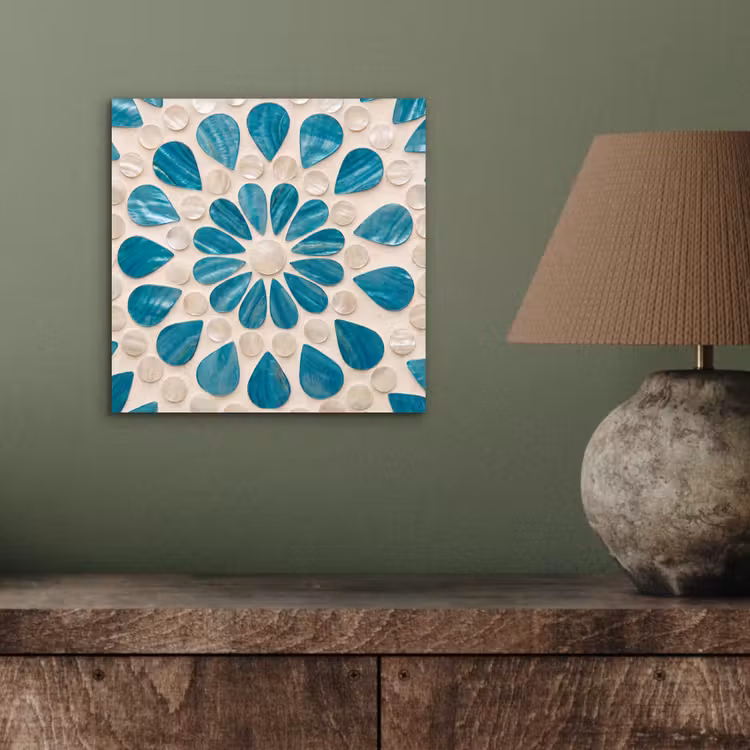 Aluminium schilderij - Patroon - Mozaïek - Schelpen - Abstract - Turquoise — 3