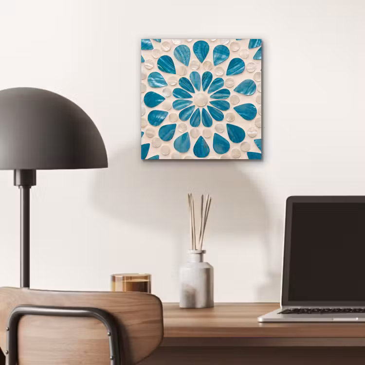 Aluminium schilderij - Patroon - Mozaïek - Schelpen - Abstract - Turquoise — 6