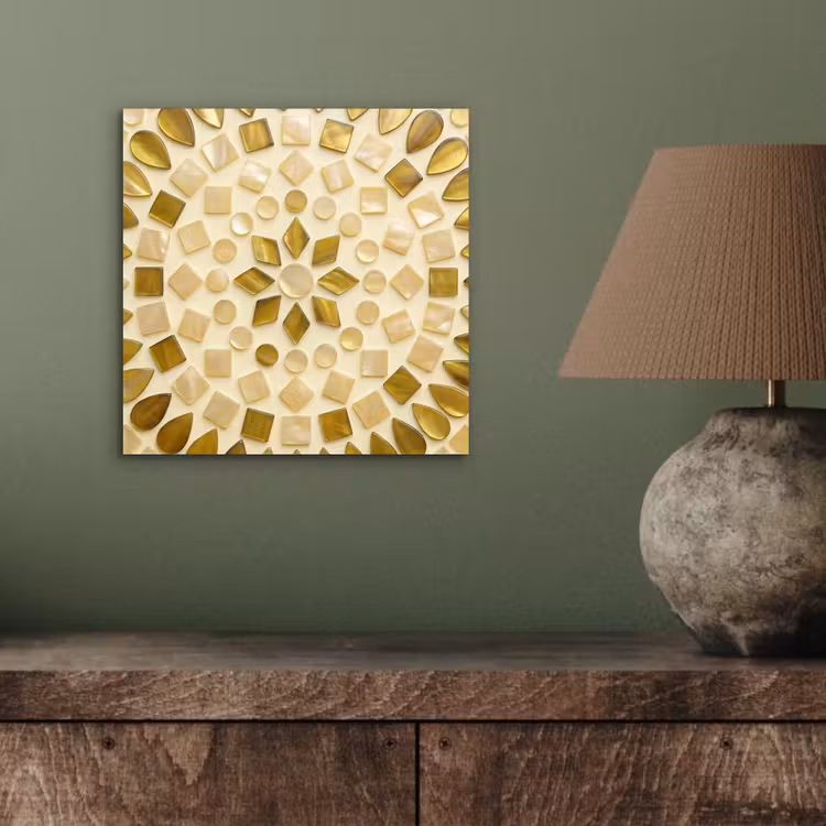 Aluminium schilderij - Patroon - Vormen - Mozaïek - Abstract - Goud — 3