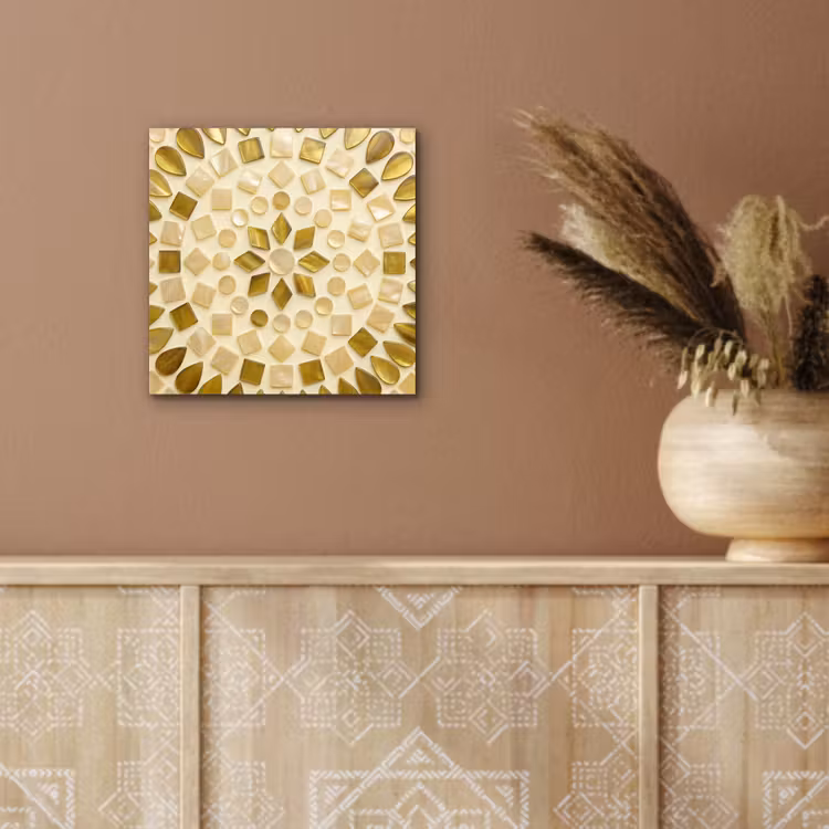 Aluminium schilderij - Patroon - Vormen - Mozaïek - Abstract - Goud — 5
