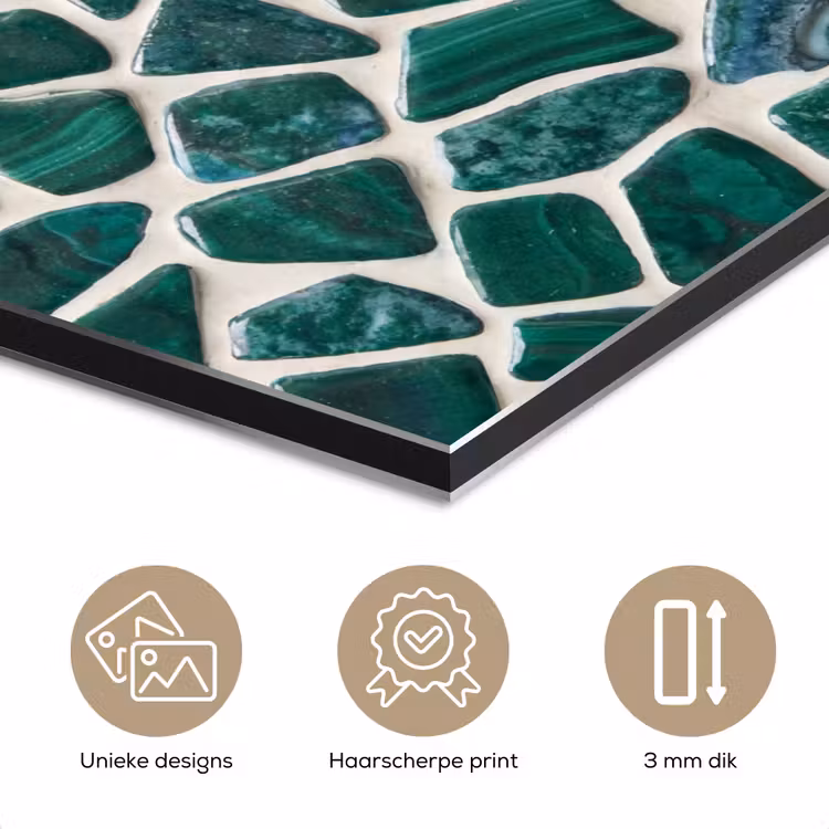 Aluminium schilderij - Textuur - Steen - Groen - Abstract - Patroon — 7