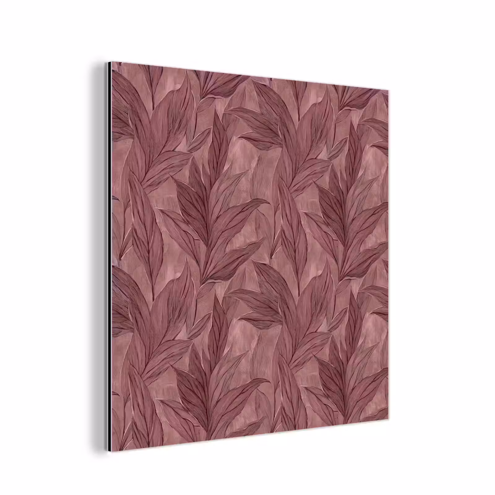 Aluminium schilderij - Bladeren - Patroon - Paars — 1