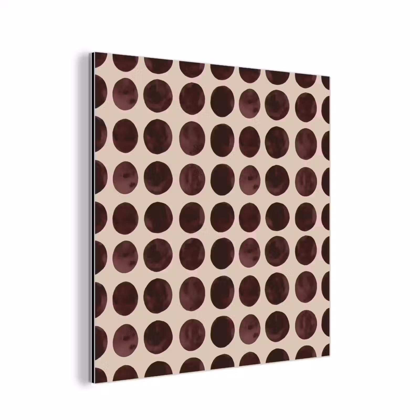 Aluminium schilderij - Stippen - Patroon - Bruin — 1