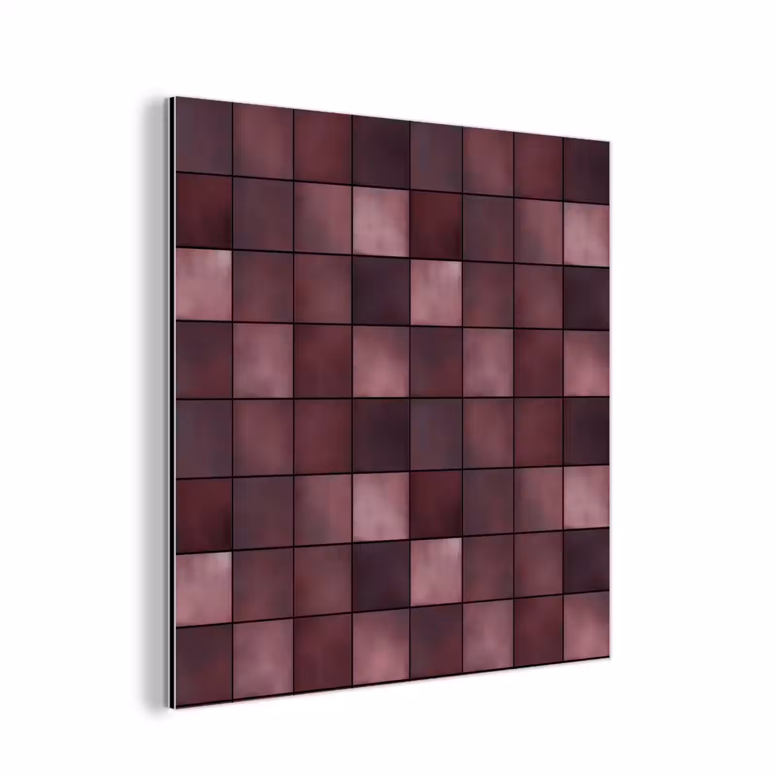 Aluminium schilderij - Vierkant - Tegel - Patroon - Paars — 1