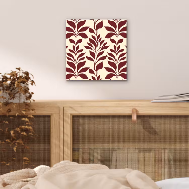 Aluminium schilderij - Abstract - Bladeren - Burgundy — 4