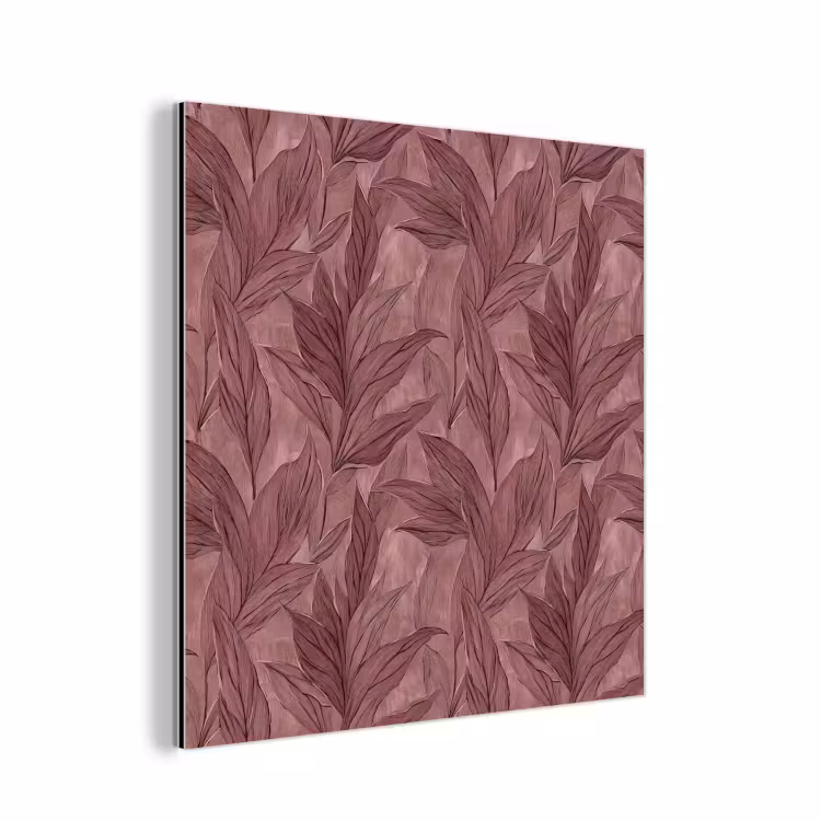 Aluminium schilderij - Bladeren - Patroon - Paars — 1