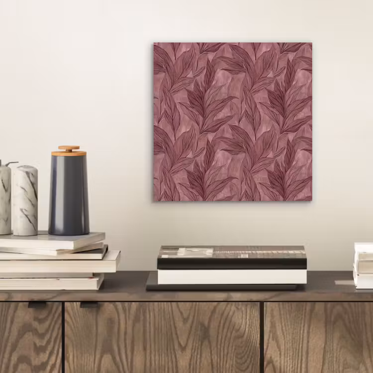 Aluminium schilderij - Bladeren - Patroon - Paars — 2