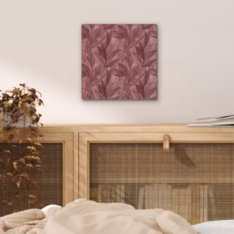 Aluminium schilderij - Bladeren - Patroon - Paars — 4