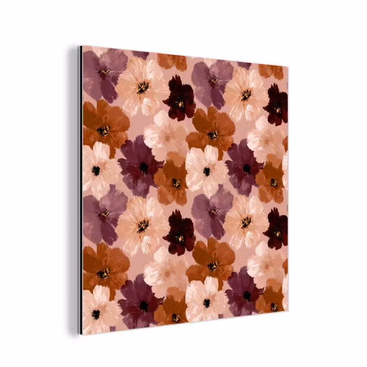 Aluminium schilderij - Bloemen - Abstract - Aardetinten — 1