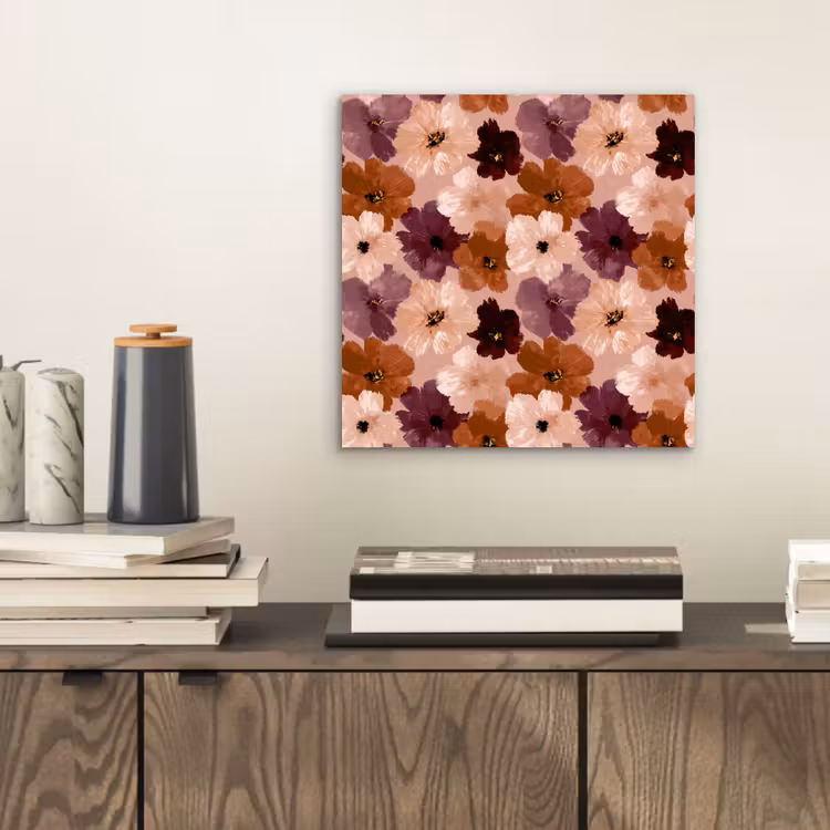 Aluminium schilderij - Bloemen - Abstract - Aardetinten — 2