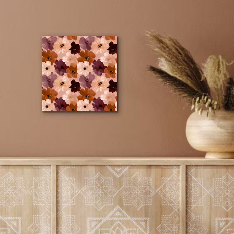 Aluminium schilderij - Bloemen - Abstract - Aardetinten — 5