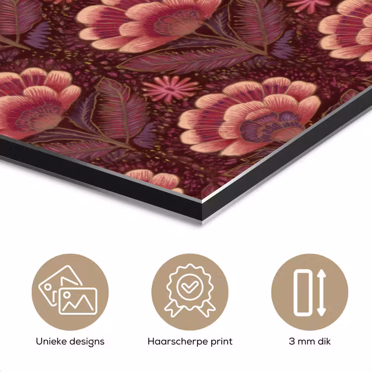 Aluminium schilderij - Bloemen - Waaier - Paars — 7
