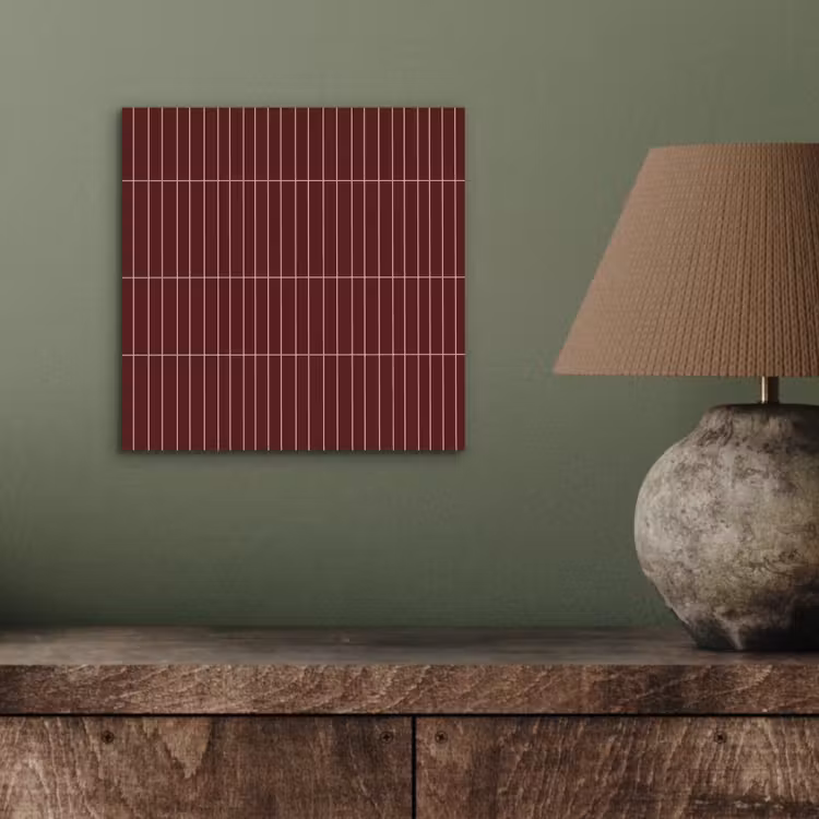 Aluminium schilderij - Lijnen - Patroon - Bordeaux — 3
