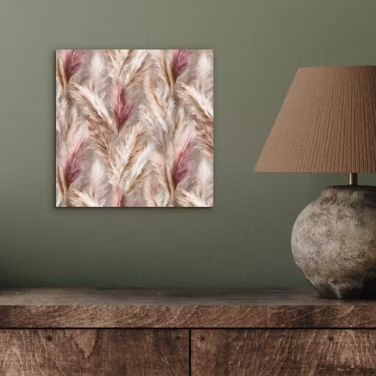 Aluminium schilderij - Pampasgras - Pluizig - Kleurrijk — 3