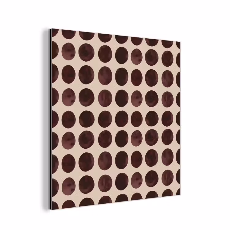 Aluminium schilderij - Stippen - Patroon - Bruin — 1