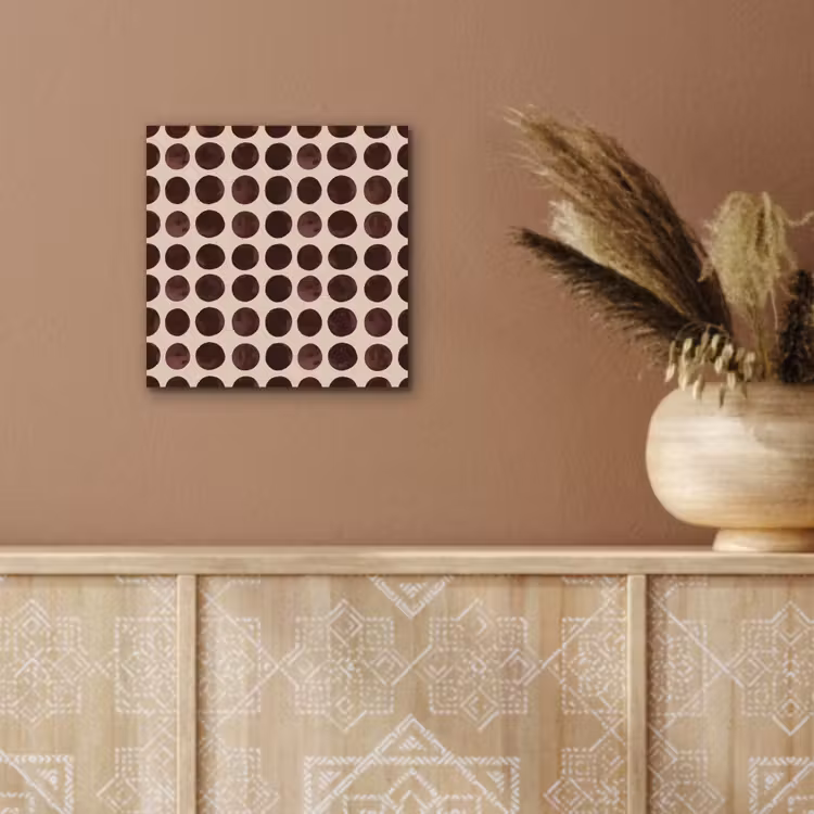 Aluminium schilderij - Stippen - Patroon - Bruin — 5
