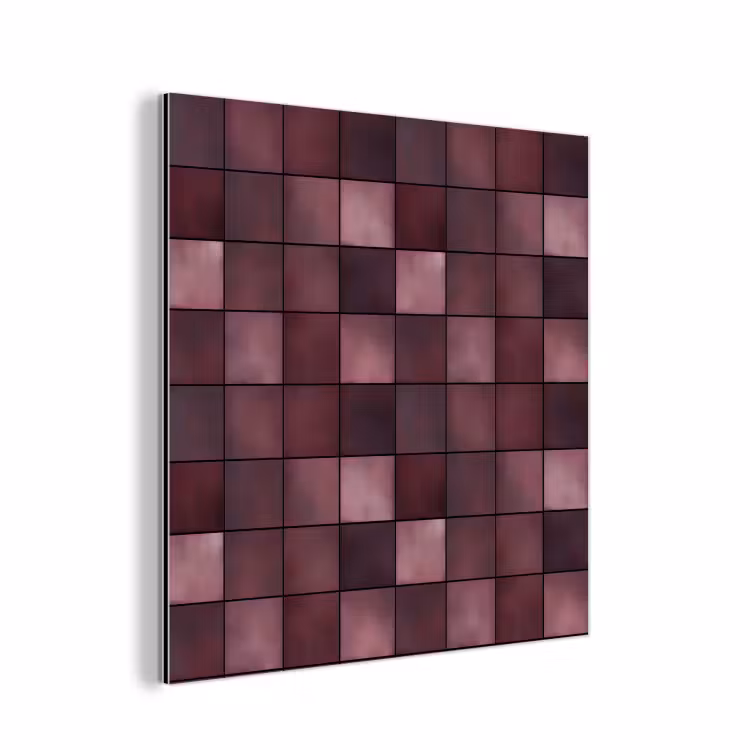 Aluminium schilderij - Vierkant - Tegel - Patroon - Paars — 1