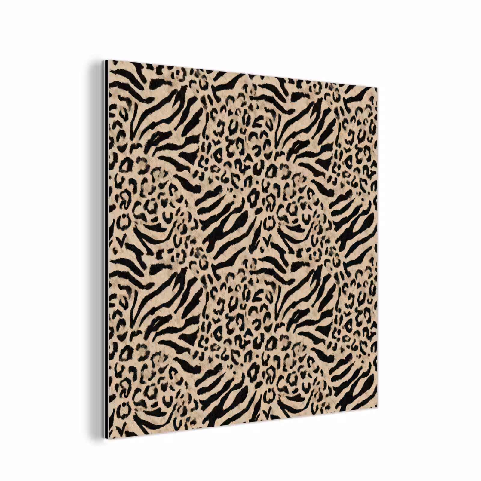 Aluminium schilderij - Giraf - Zebra - Motief - Bruin — 1