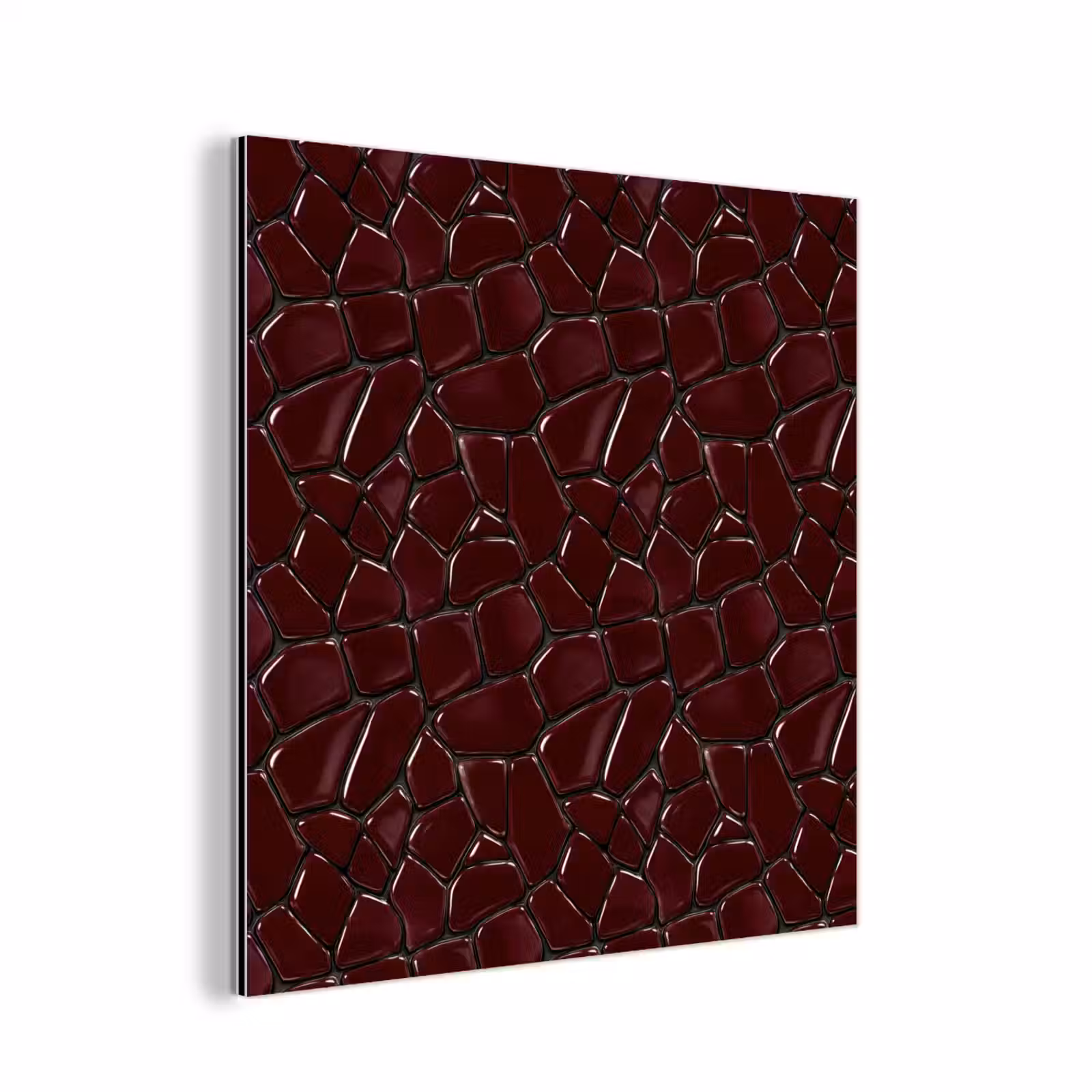 Aluminium schilderij - Mozaïek - Tegel - Bordeauxrood — 1