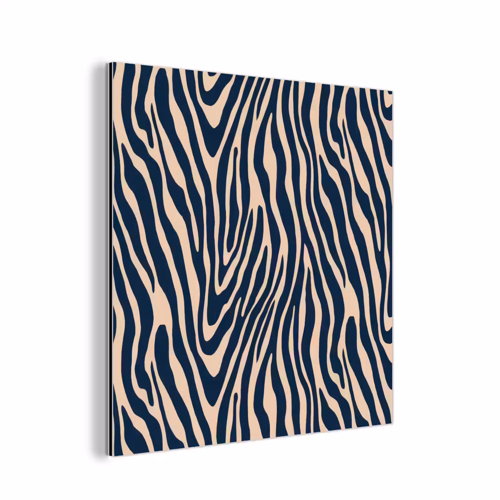 Aluminium schilderij - Zebra - Patroon - Blauw - Beige — 1