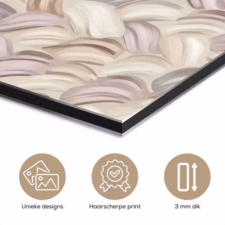Aluminium schilderij - Abstract - Golvend - Pastel — 7