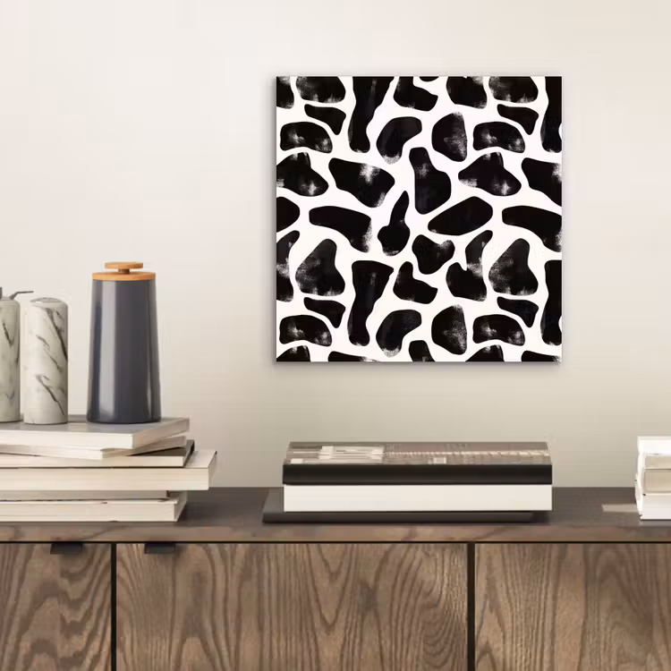 Aluminium schilderij - Dierenpatroon - Vlekken - Zwart - Wit — 2