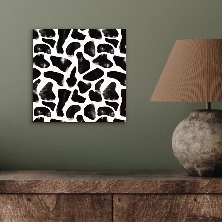Aluminium schilderij - Dierenpatroon - Vlekken - Zwart - Wit — 3