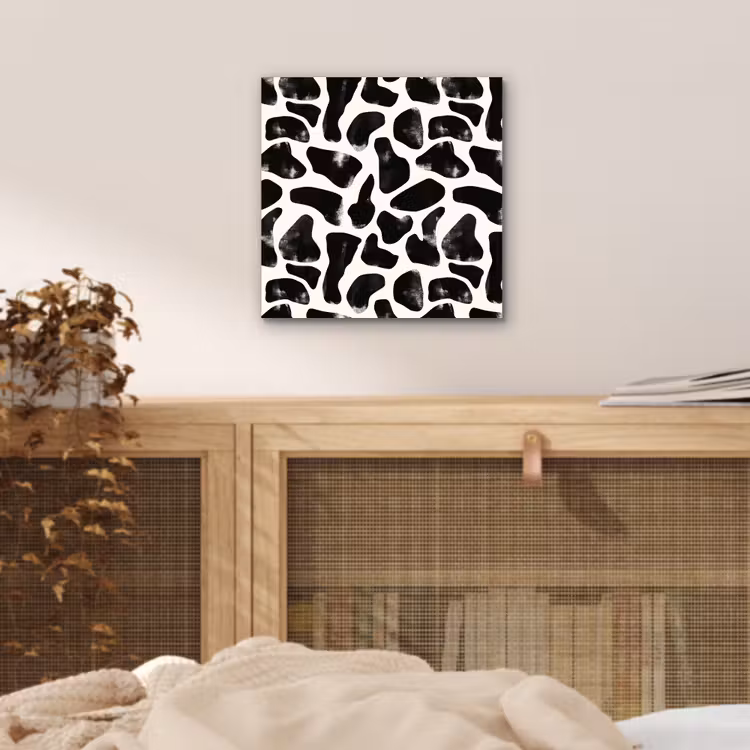 Aluminium schilderij - Dierenpatroon - Vlekken - Zwart - Wit — 4