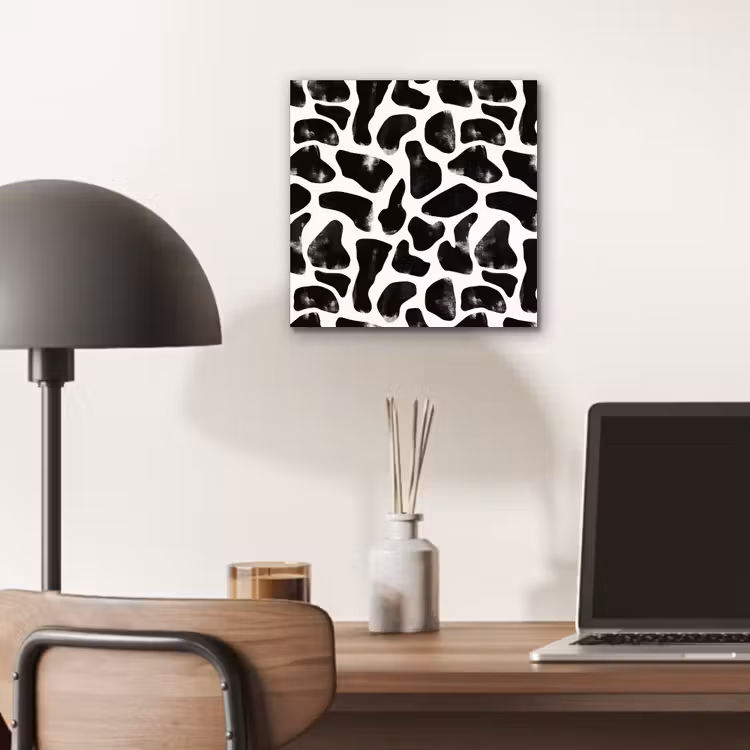 Aluminium schilderij - Dierenpatroon - Vlekken - Zwart - Wit — 6