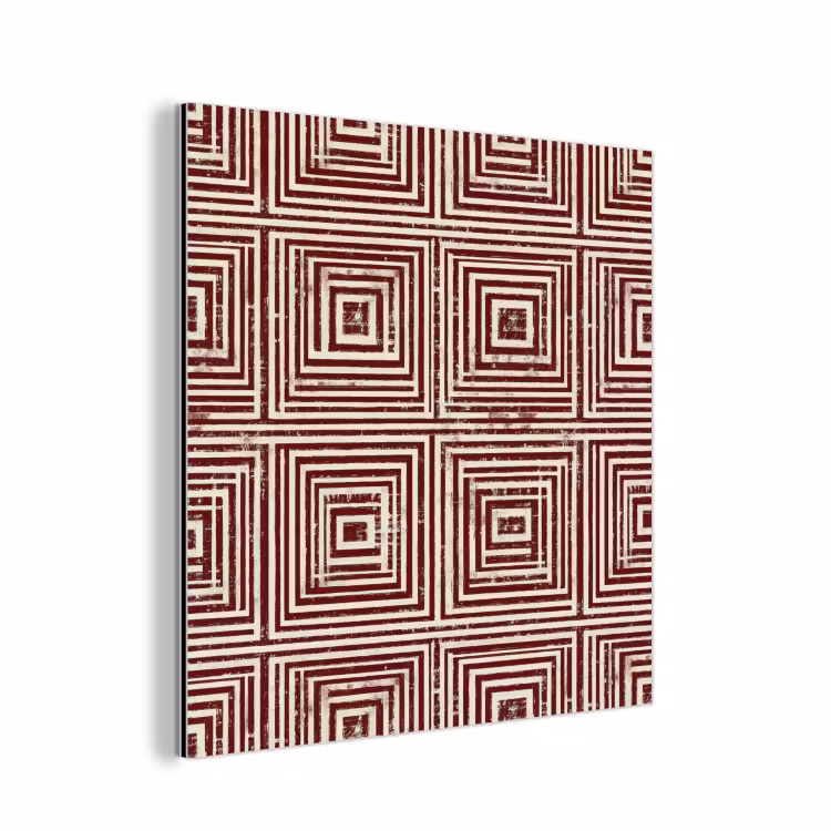Aluminium schilderij - Geometrisch - Patroon - Rood — 1