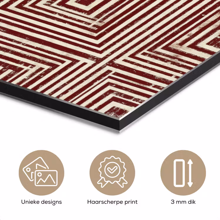 Aluminium schilderij - Geometrisch - Patroon - Rood — 7