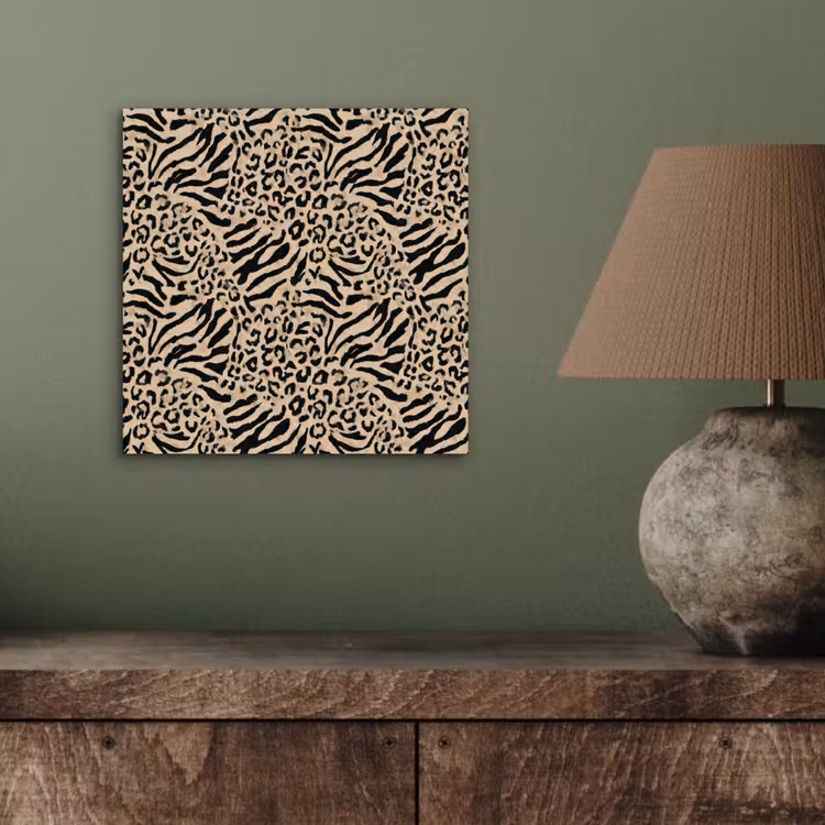 Aluminium schilderij - Giraf - Zebra - Motief - Bruin — 3