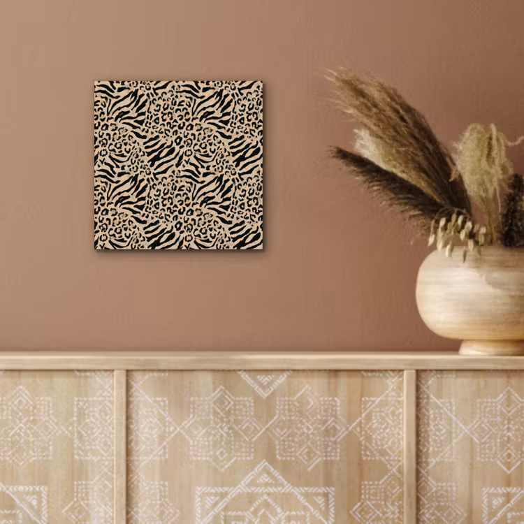 Aluminium schilderij - Giraf - Zebra - Motief - Bruin — 5