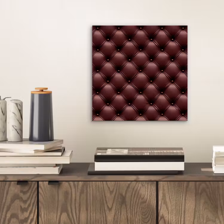 Aluminium schilderij - Leer - Patroon - Bordeaux — 2