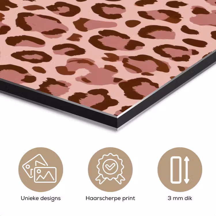 Aluminium schilderij - Luipaard - Patroon - Roze — 7